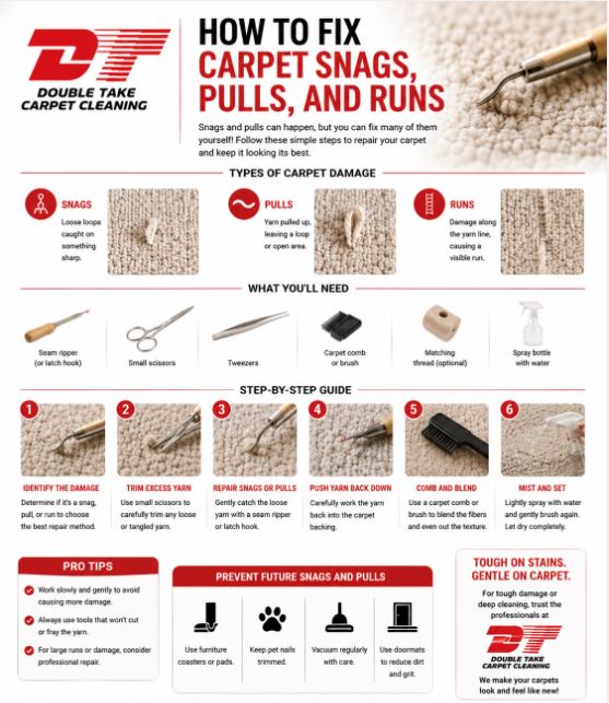 How to Fix Carpet Snags, Pulls, and Runs