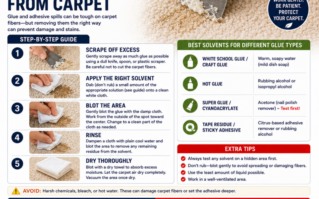 How to Remove Glue and Adhesive from Carpet